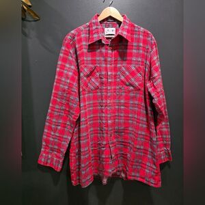 Vintage Cotton Plaid Flannel Long Sleeve Shirt XXL Tall Rothschild Tall & Big
